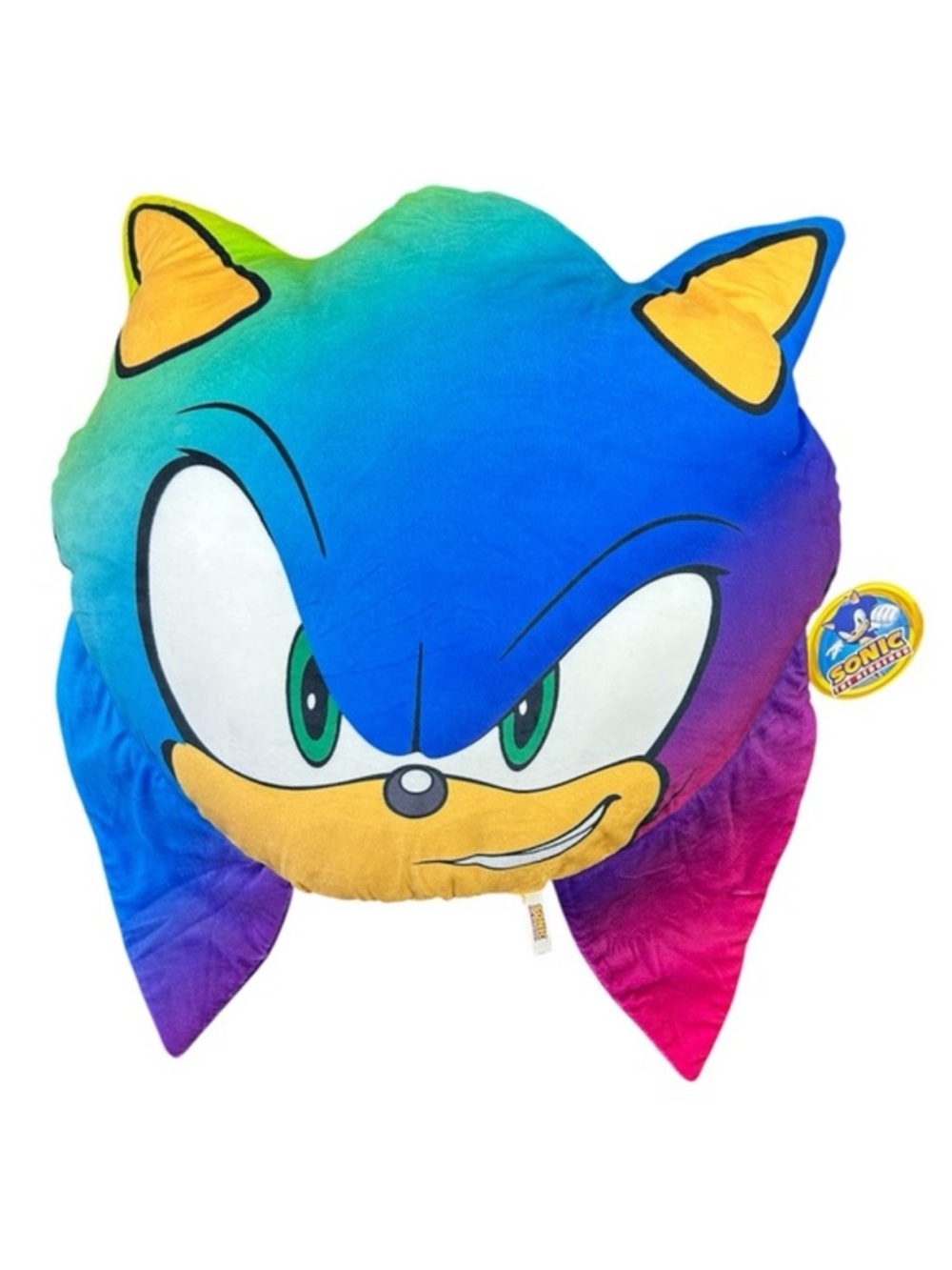 Toy Factory Large Sonic the Hedgehog‎ Head Soft Rainbow Kids Pillow Plush